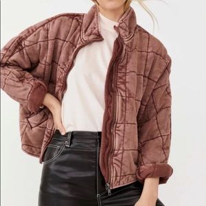 NWT Free People Quilted Dolman Jacket Cherry Cola